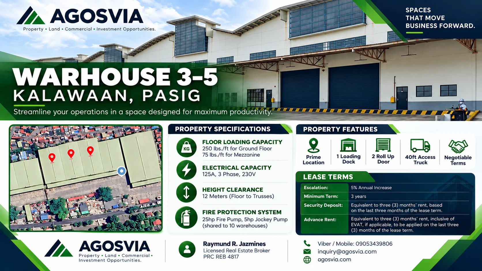 1,806 sqm Warehouse 3 + Open Space for Lease, Pasig | AGV-RE-000246