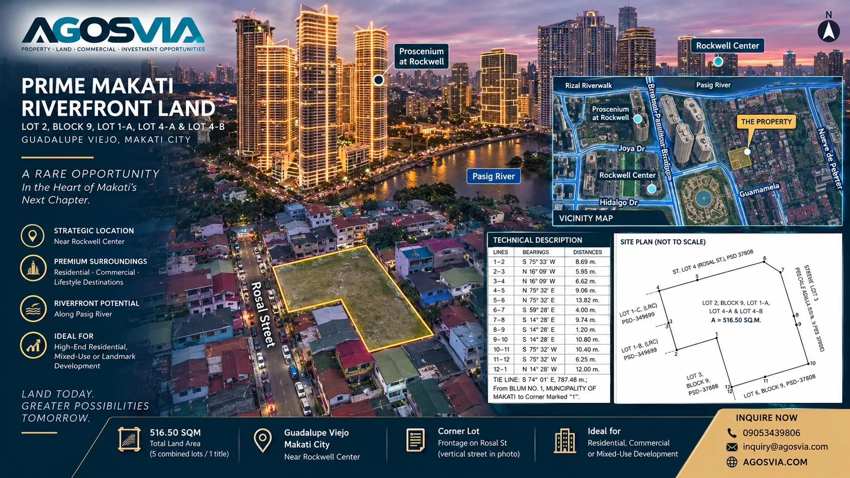 L-Shaped Corner Development Lot Near Rockwell, Makati City