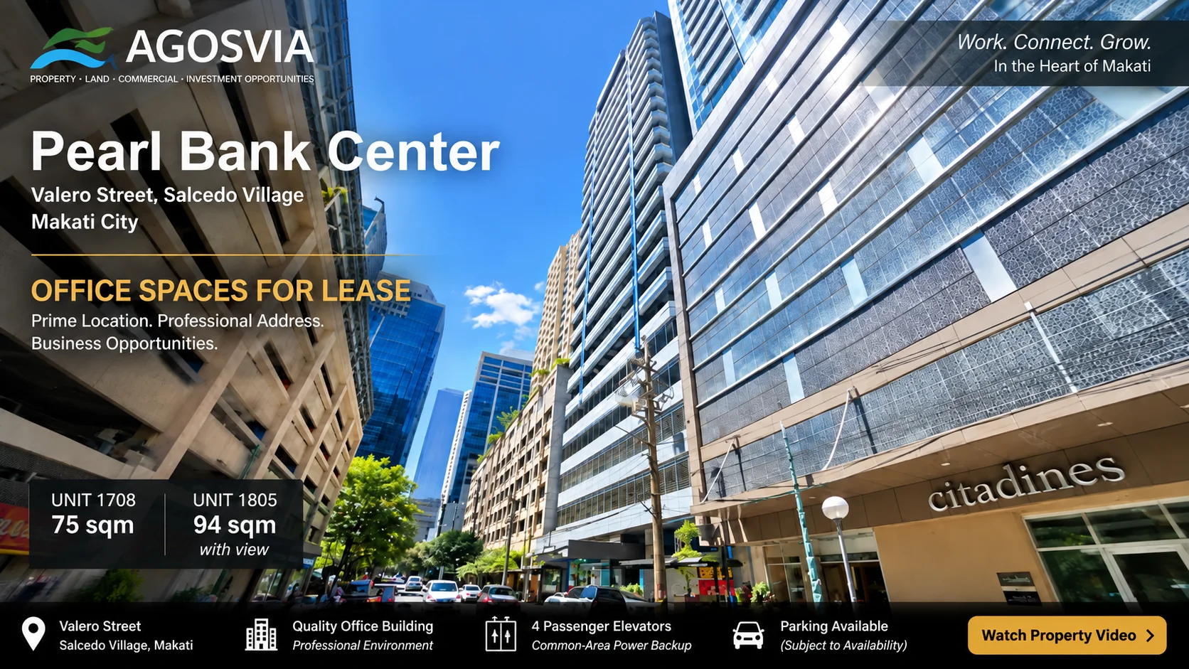 75–94 sqm Office Spaces for Lease at Pearl Bank Center, Makati
